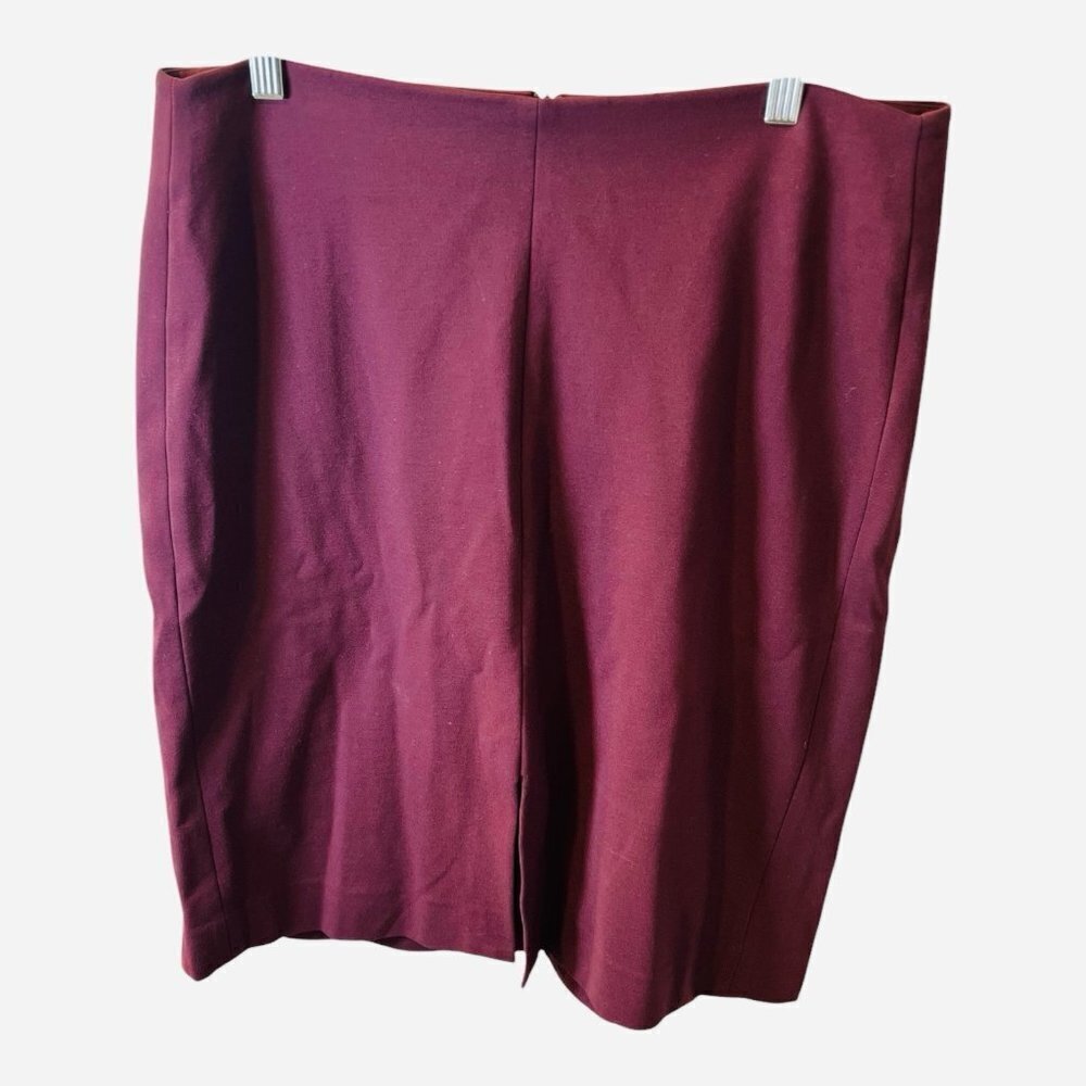 MM Lafleur Women's The Greenpoint Skirt Garnet Front Slit High Rise Pencil Sz 14